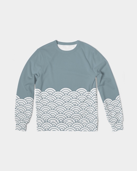Men's Classic French Terry Crewneck Pullover Waves