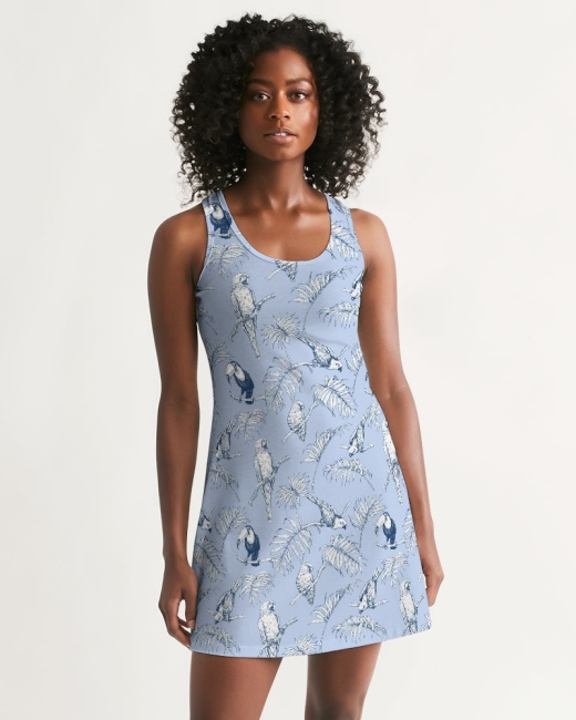 Women's Racerback Dress Birds Design