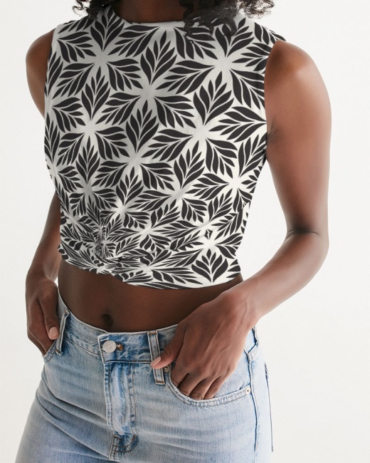 Women's Twist-Front Tank Leaf Geo