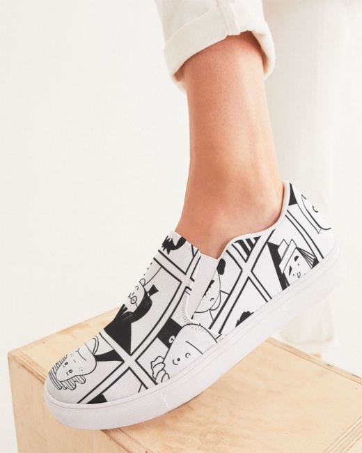 Women's Slip-On Canvas Shoe Funny Faces