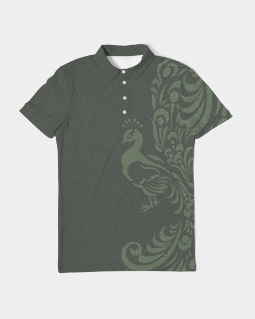 Men's Slim Fit Short Sleeve Polo Peacock