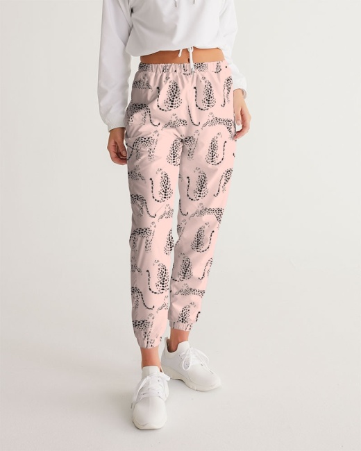 Pink Cheetah Silhouette Track Pants for Women