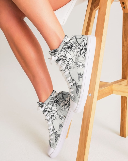 Women's Hightop Canvas Shoe Secret Garden