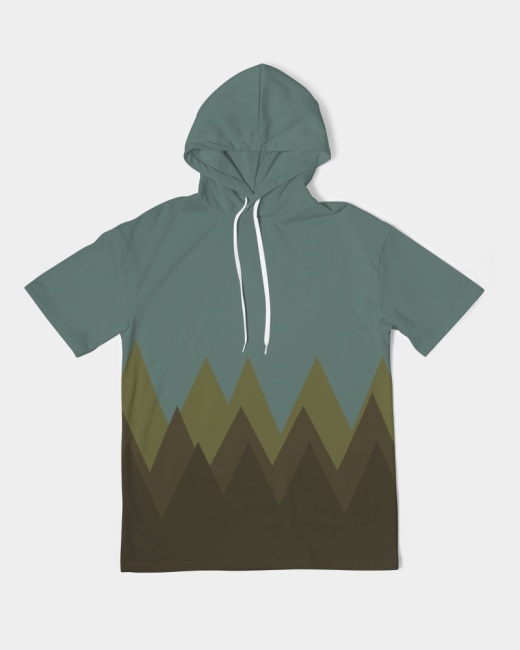 Men's Premium Heavyweight Short Sleeve Hoodie Mountain