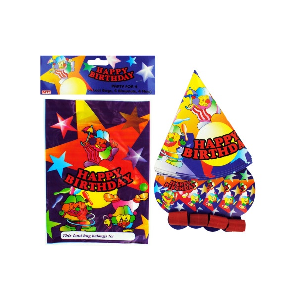Circus Clown Party For 4, Pack Of 24