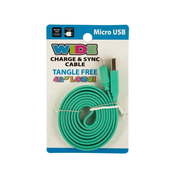 Wide Micro Usb Charge & Sync Cable, Pack Of 12