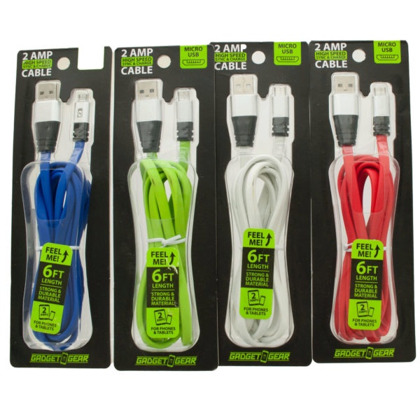 Gadget Gear 2 Amp Micro Usb Cable, Pack Of 12