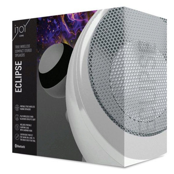 Ijoy Eclipse White Pairing Bluetooth Speakers With Carrying