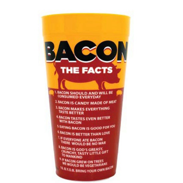 Bacon The Facts Plastic Tumbler Cup, Pack Of 40