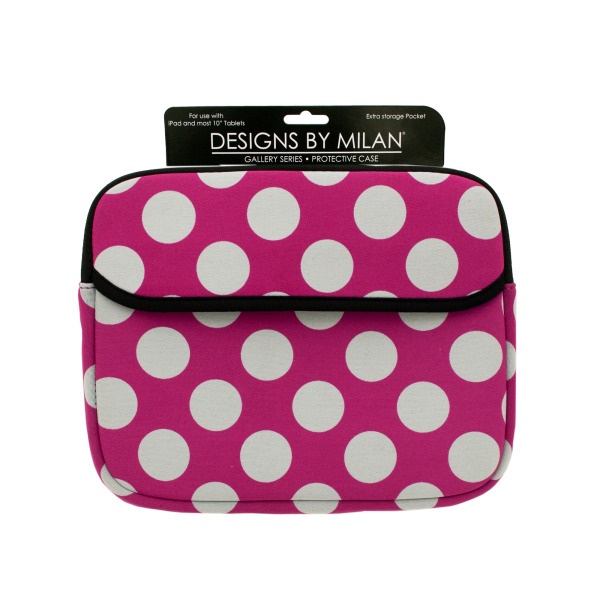 Protective Tablet Case With Pink Polka Dot Design, Pack Of 12