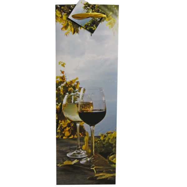 Wineglass Wine Bottle Gift Bag With Gift Note, Pack Of 30