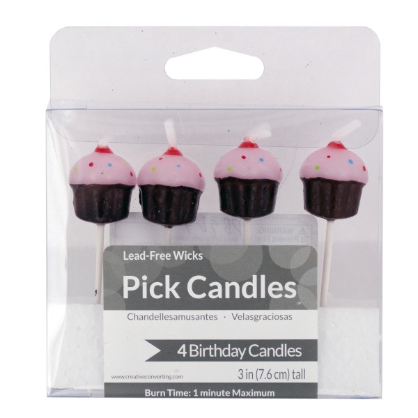Cupcake Birthday Pick Candles, Pack Of 36