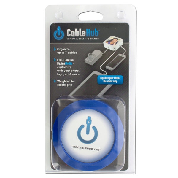 Round Blue Cablehub Customizable Universal Charging Station, Pack Of 12