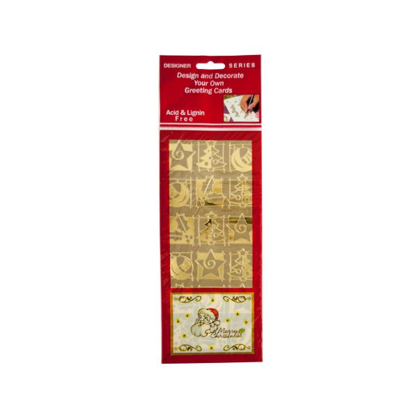 Holiday Symbols Gold Foil Stickers, Pack Of 24