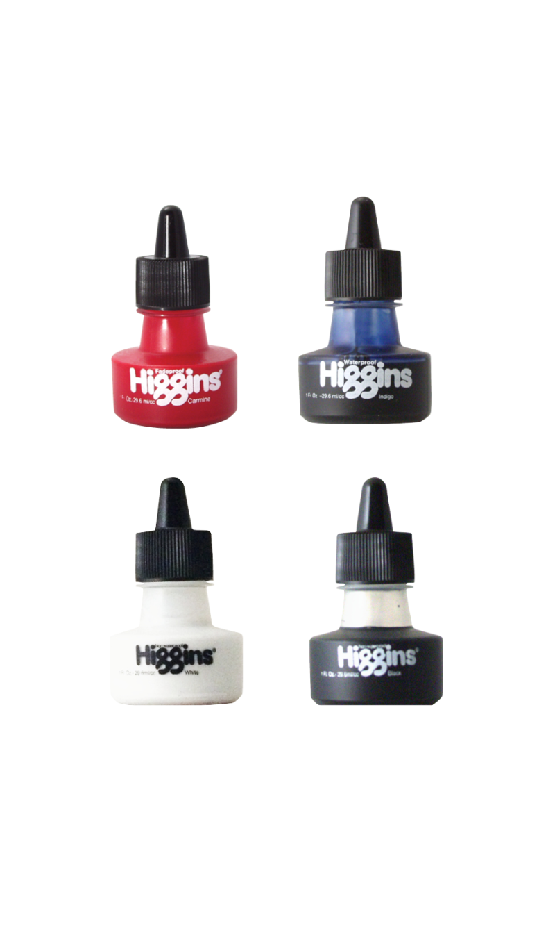 Higgins® Assorted 4 Piece Ink Set, 1 Oz
