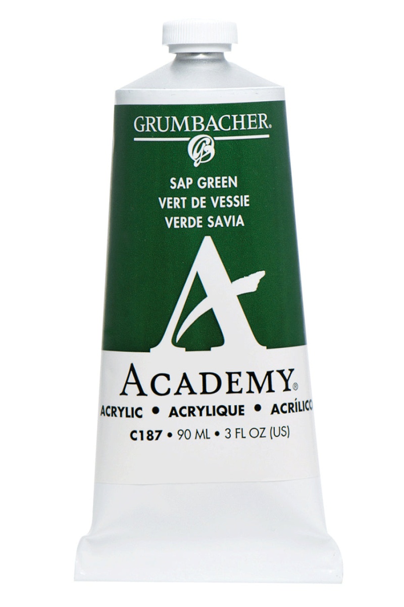 Grumbacher® Academy® Acrylic Green Color Family - Hooker's Green Hue C105 / 90 Ml. (3 Fl. Oz.)