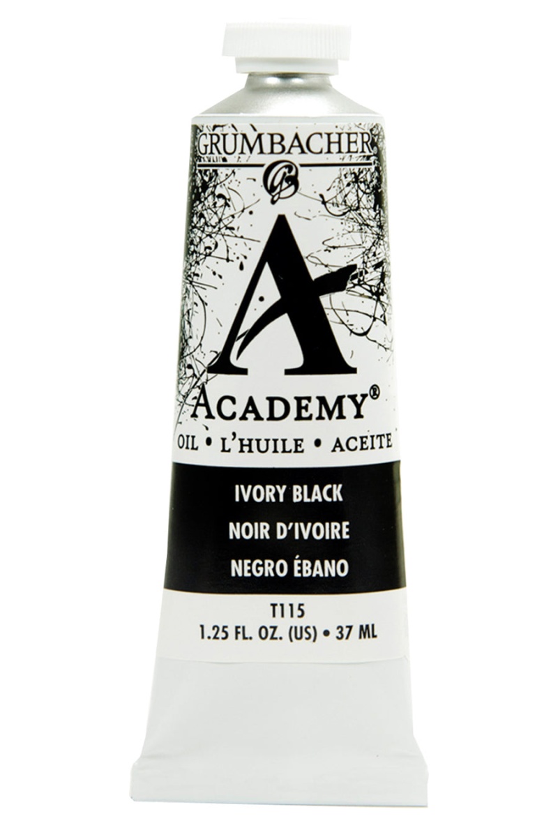 Academy® Oil Black Color Family - Lamp Black T116 / 37 Ml. (1.25 Fl. Oz.)