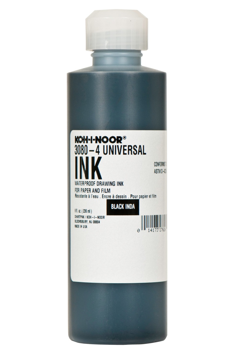 Koh-I-Noor® Universal® Inks Black 3080F / 8 Oz