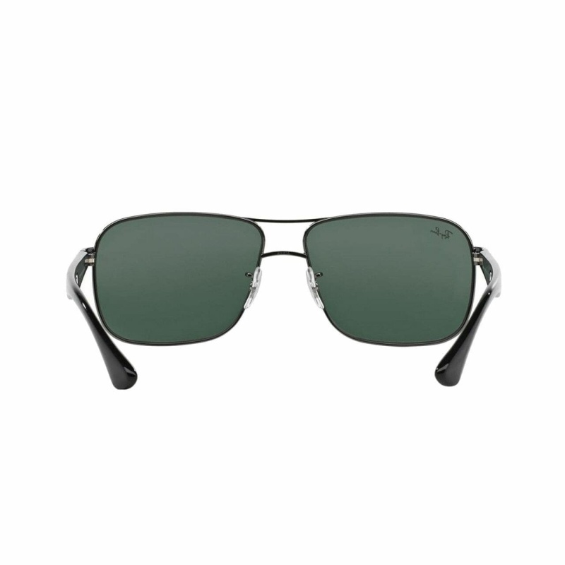 Ray-Ban Gunmetal Square Green Classic Lens Men's Sunglasses