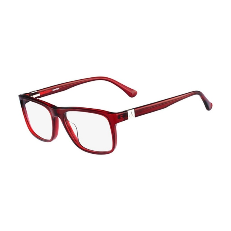 Calvin Klein Red Lava Square Men's Plastic Eyeglasses