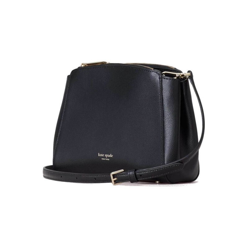Kate Spade Sydney Double Zip Crossbody Crossgrain Leather Bag