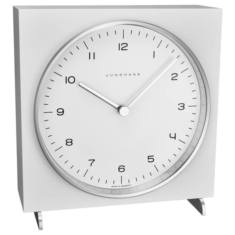 Junghans Men's 'Maxbill Table Clock' White Dial Quartz Clock