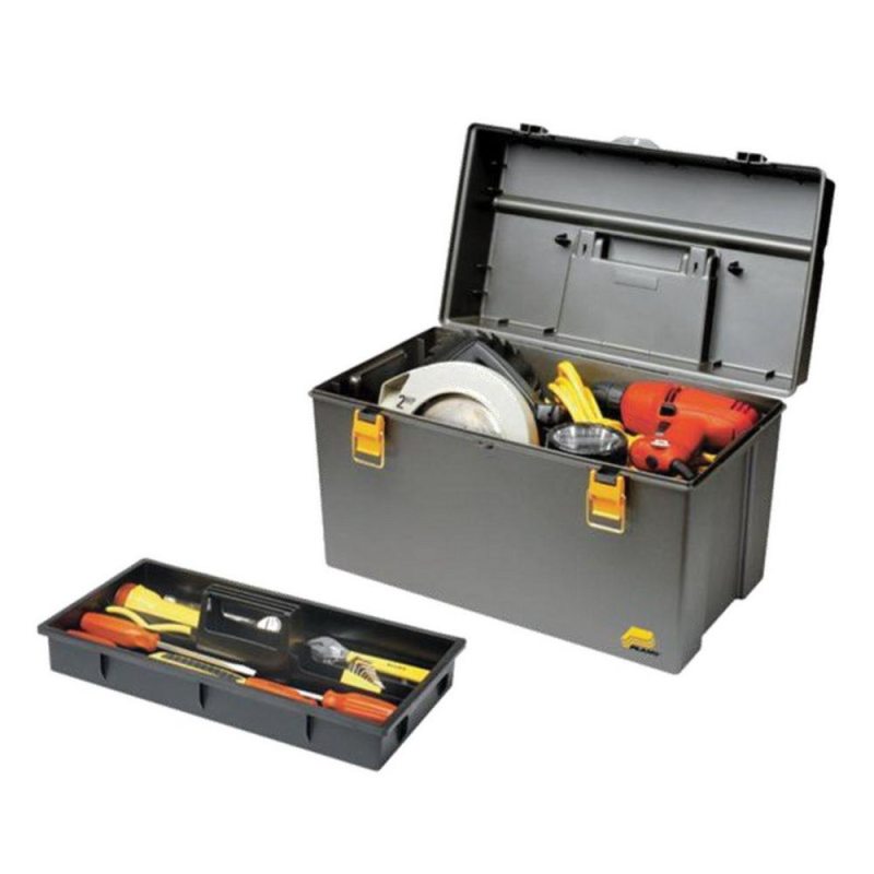 1 Tray Tackle Box W/ Dual Top Access Red Metallic/Off White
