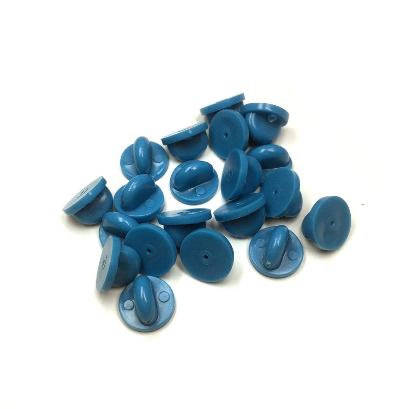 Blue Rubber Pin Backs - 20 Pack - 20 Pack