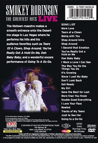 SMOKEY ROBINSON: THE GREATEST HITS LIVE DVD 5 Popular Music