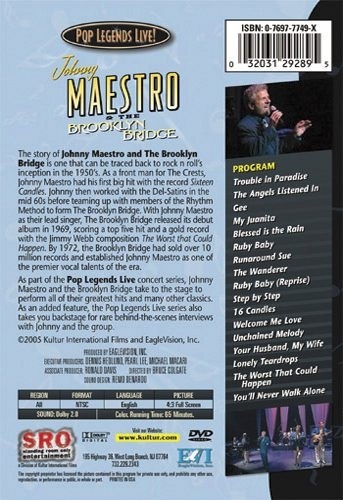JOHNNY MAESTRO AND THE BROOKLYN BRIDGE (Pop Legends Live!) DVD 5 Popular Music