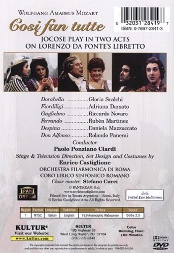 Cosi Fan Tutte DVD 9 Opera by Kultur