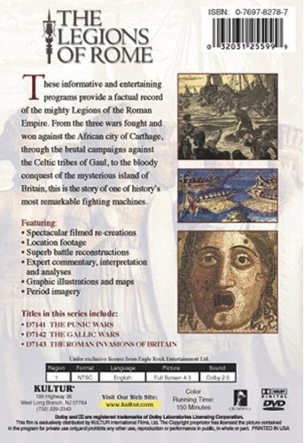 THE LEGIONS OF ROME: Boxset (3) DVD 5 (3) History by Kultur