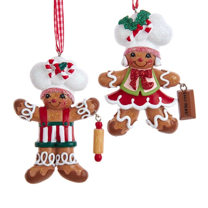 Gingerbread Baker Boy & Girl Ornament, 2 Assorted