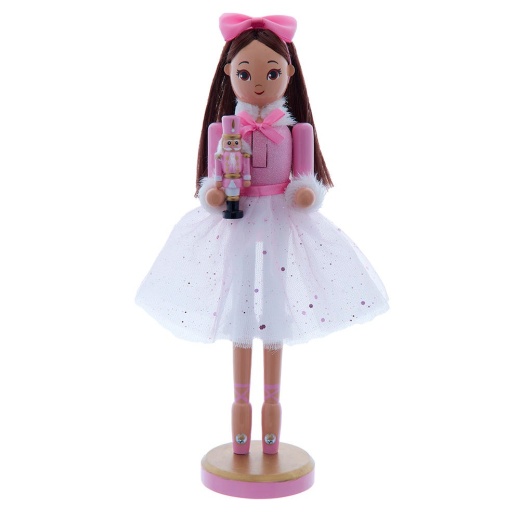 12" Pink Clara with Brunette Hair Ballerina Nutcracker