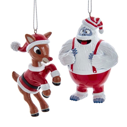 Rudolph The Red Nose Reindeer Bumble And Rudolph Blow Mold Ornaments, 2 Assorted