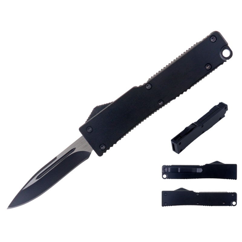 Defender 5.25" Black Tactical Assisted Knife With Belt Clip