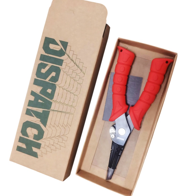 Dispatch 7.3" Aluminum Braid Cutters & Split Ring Fishing Pliers – Red