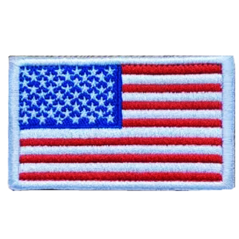 American Flag White Border Embroidered Tactical Patch For Backpacks