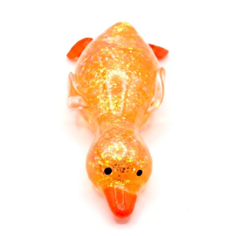 Glitter Pinching Duck Stress Relief Toy – Assorted Colors – 12-Piece Wholesale Box