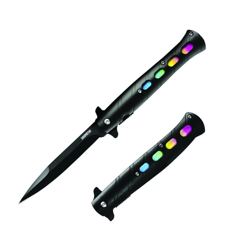 9" Multi & Black Color Plastic Handle 3Cr13 Steel Spring Assisted Folding Knife