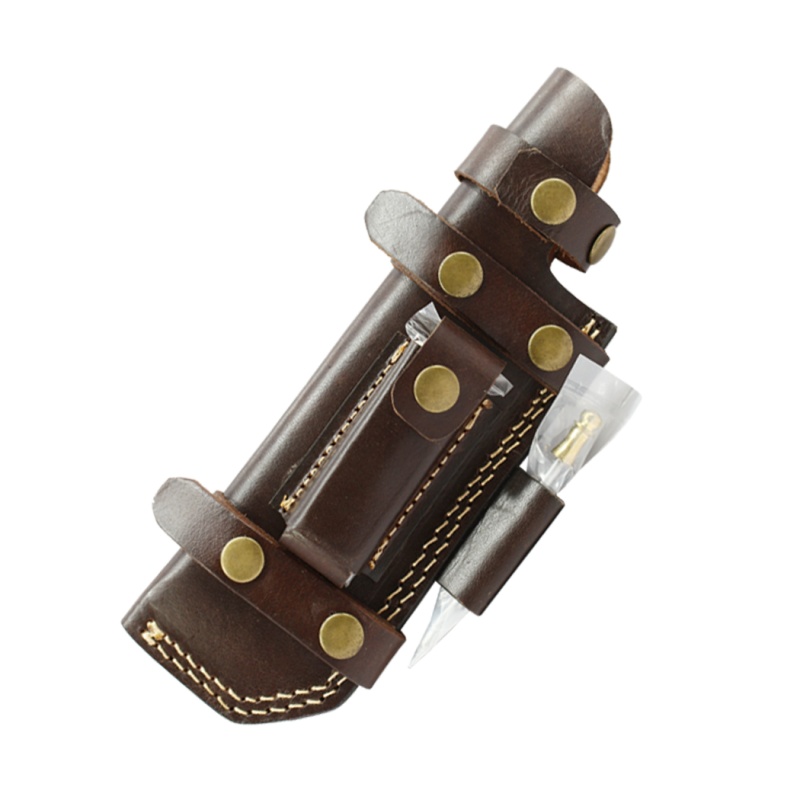 Theboneedge Brown 4" Tactical Folding Knife Leather Pouch For A Knife Belt Loop