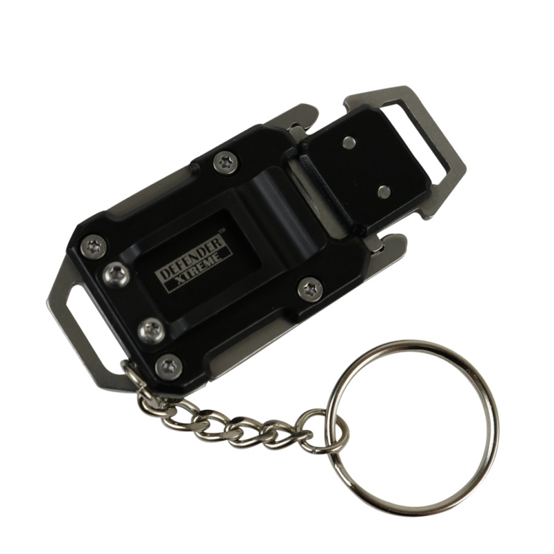 Defender-Xtreme Chain Keyring Mini Pocket Edc Knife Tactical Survival Led Light