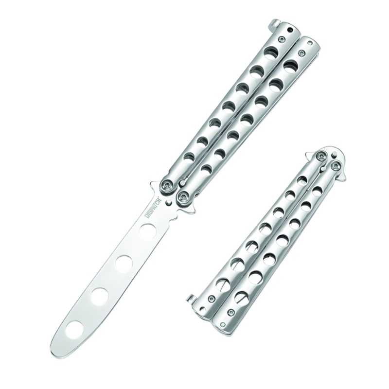 Dispatch Silver 5" Balisong With Unsharpened Trainer Flip