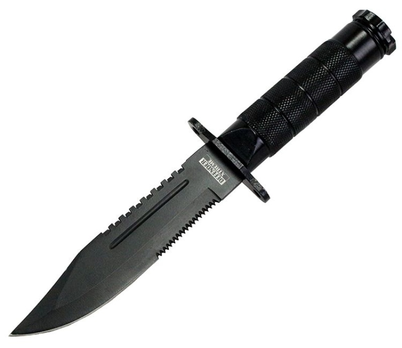 8.5" Heavy Duty Black Mini Survival Knife With Sheath