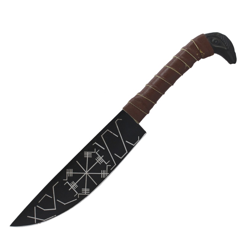 10" Black Coated Steel Blade Hunting Knife with Sheath