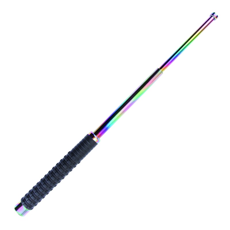 Defender 21" Rainbow Color Baton With Rubber Grip And Belt Holster Sheath