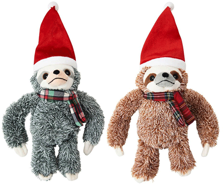 Ethical/Spot Holiday Sloth Dog Toy 12