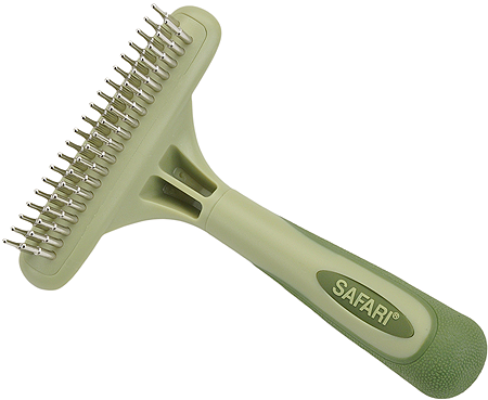 Safari Double Row Undercoat Rake with Rotating Pins