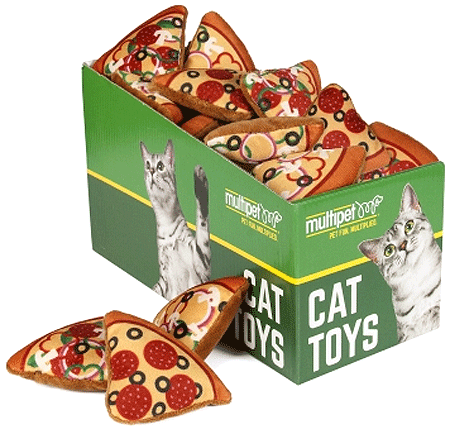 Multipet Pizza Cat Toys 25Ct - Interactive Fun for Your Feline Friend