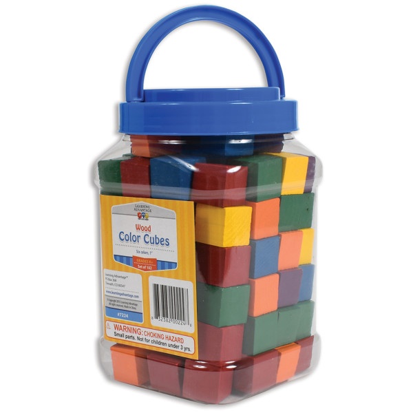 1" Hardwood Color Cubes - Set Of 102